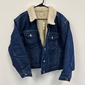 Madewell Women’s Denim Jacket with Sherpa NWT XL
